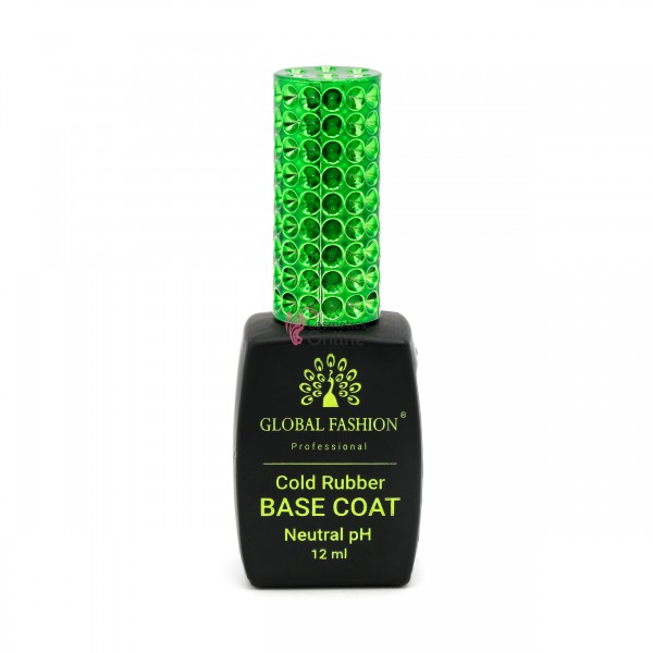 Base Coat COLD RUBBER BASE, transparenta, PH neutru, Global Fashion, 12 ml